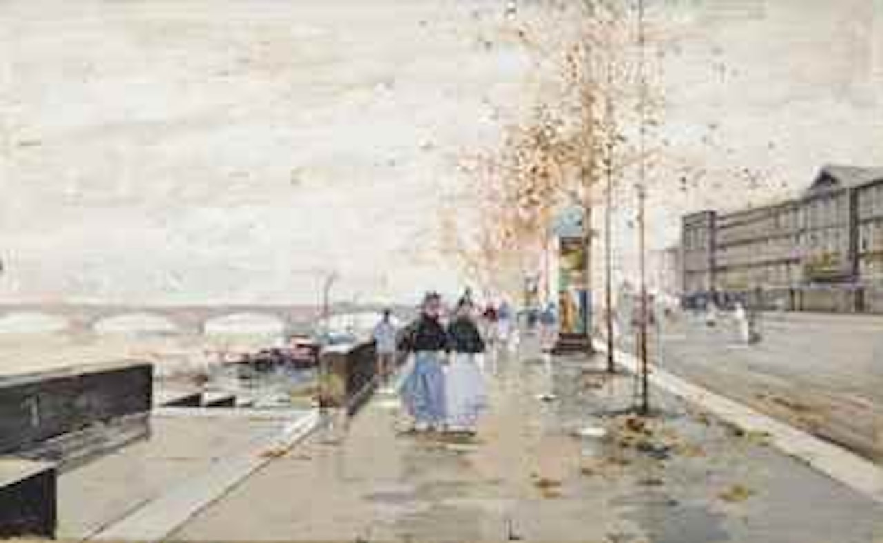 Les Quais de Seine, Paris by Eugene Galien-Laloue