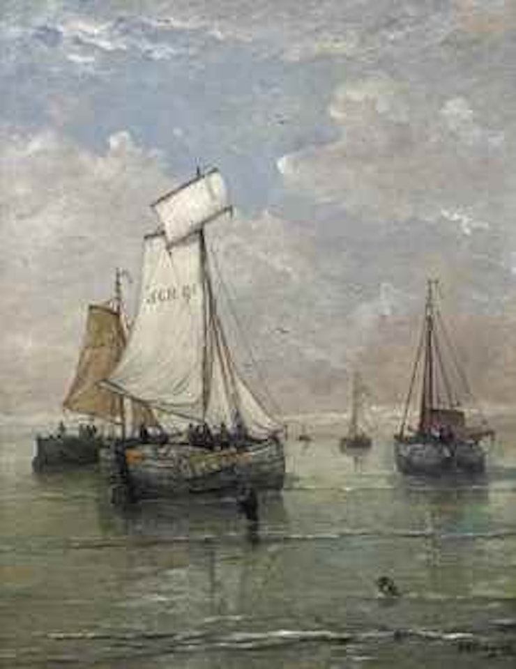 Prêt à partir pour la pêche (matin) by Hendrik-Willem Mesdag