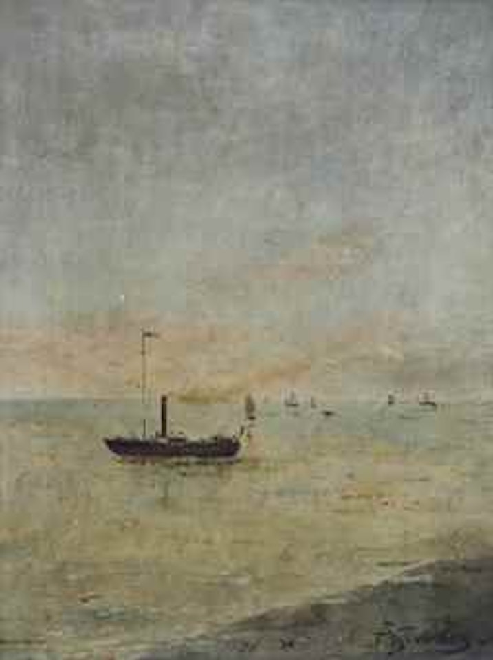 A steamer at sea by Alfred Stevens