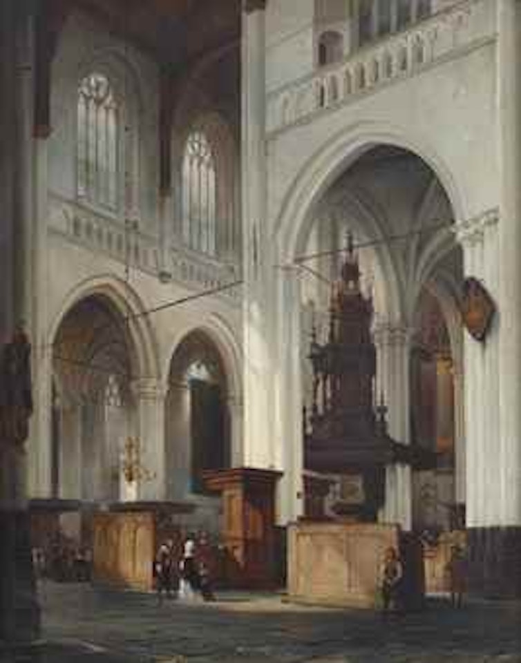 Interior of the Nieuwe Kerk, Amsterdam by Cornelis Springer