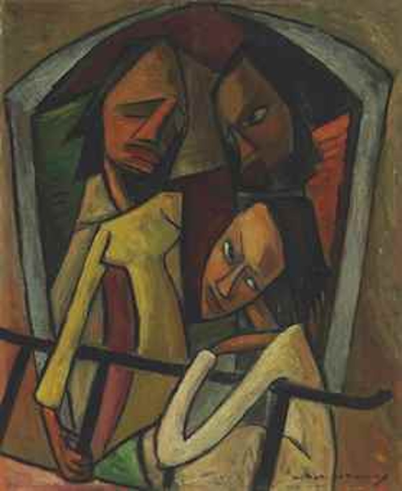Untitled (Figuras en un balcón) by Angel Botello