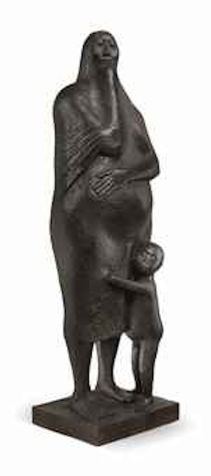 Mujer y niño de pie by Francisco Zuñiga