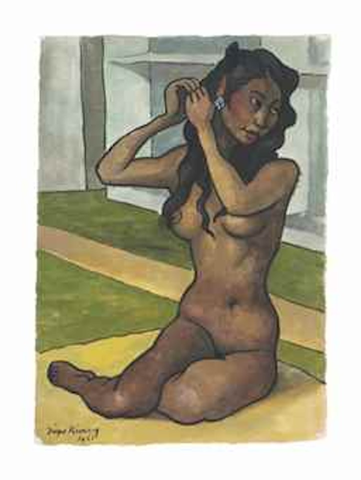 Mujer desnuda sobre petate (Nieves) by Diego Rivera