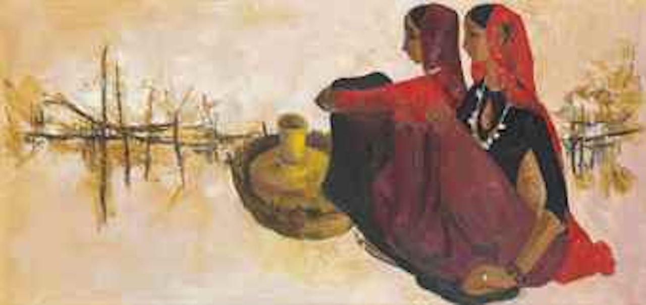 Untitled (Two Women) by B Prabha