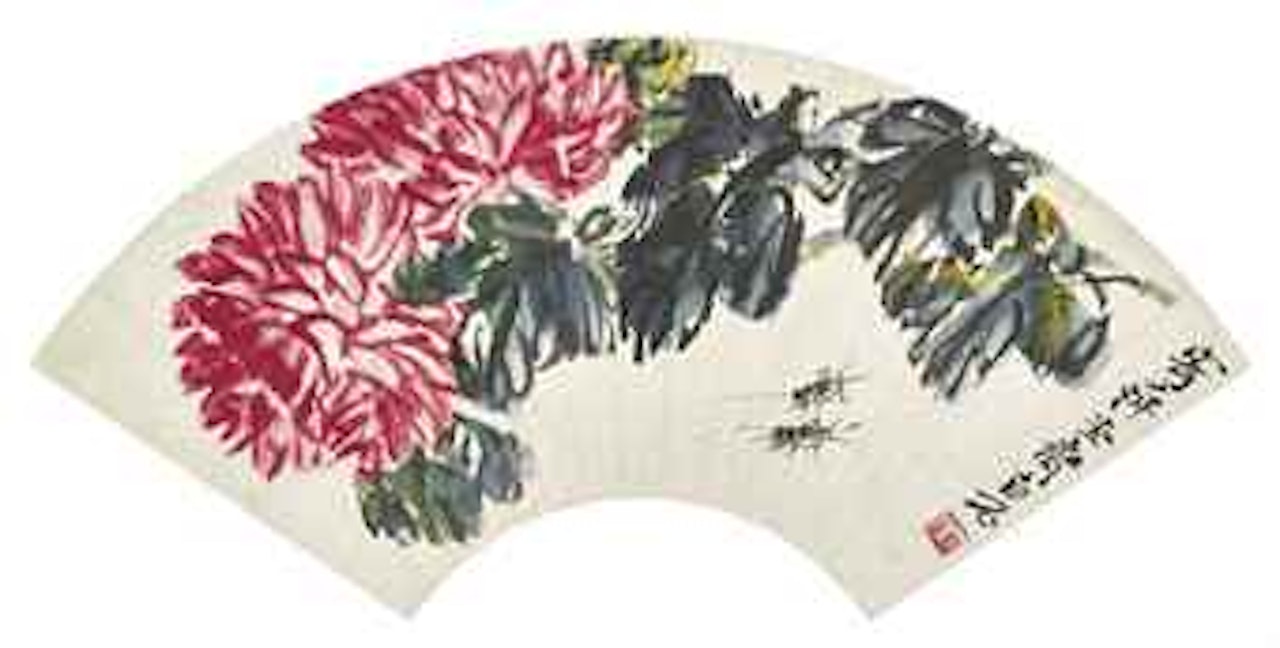 Chrysanthemum and Grasshoppers by Qi Baishi