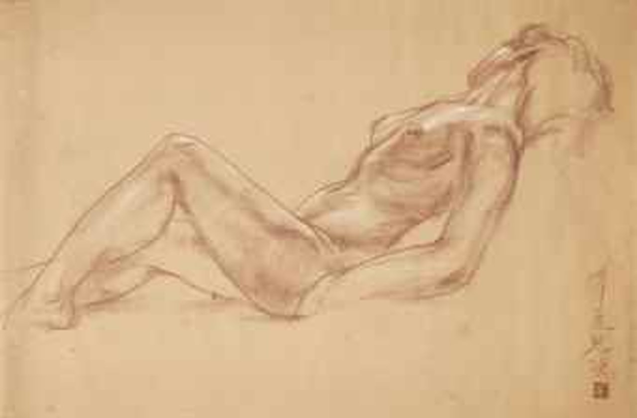 Reclining Nude by Xu Beihong