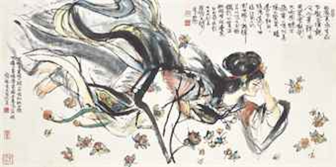 Nymph Scattering Flowers by Cheng Shifa