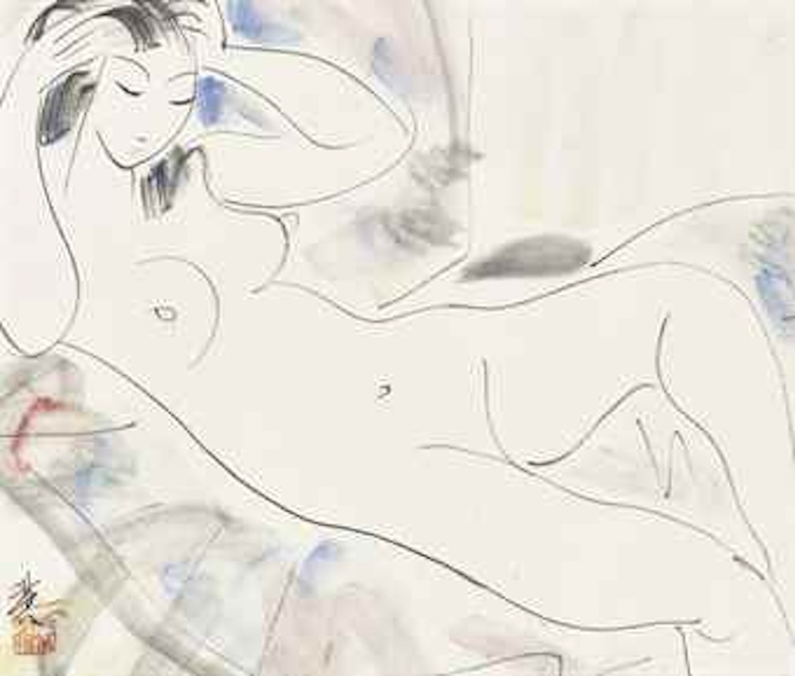 Reclining Nude by Lin Fengmian