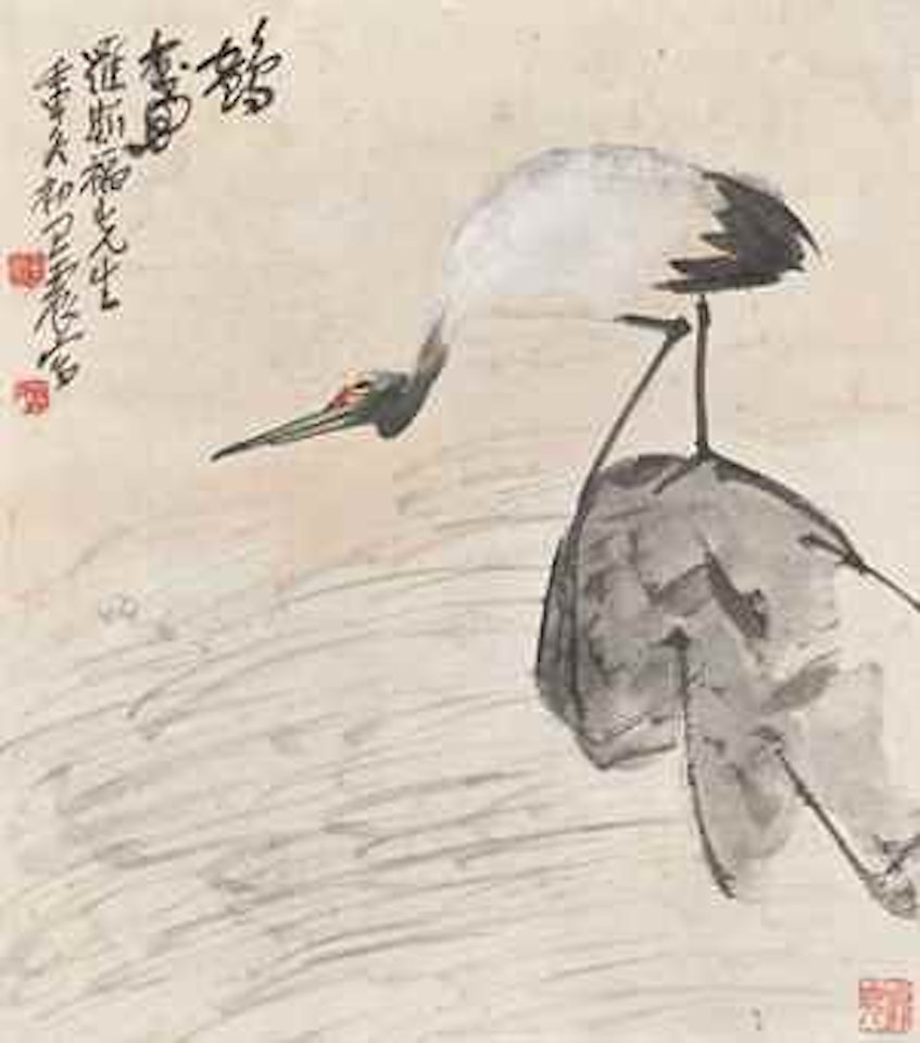 Crane on Rock by Wang Zhen