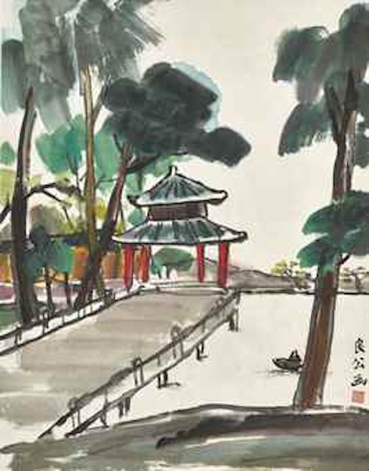 Pavilion by the Lake by Guan Liang