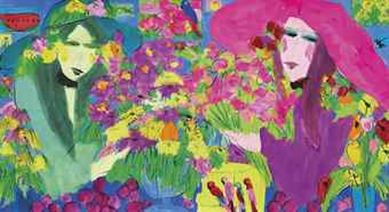 Women with Flowers by Walasse Ting