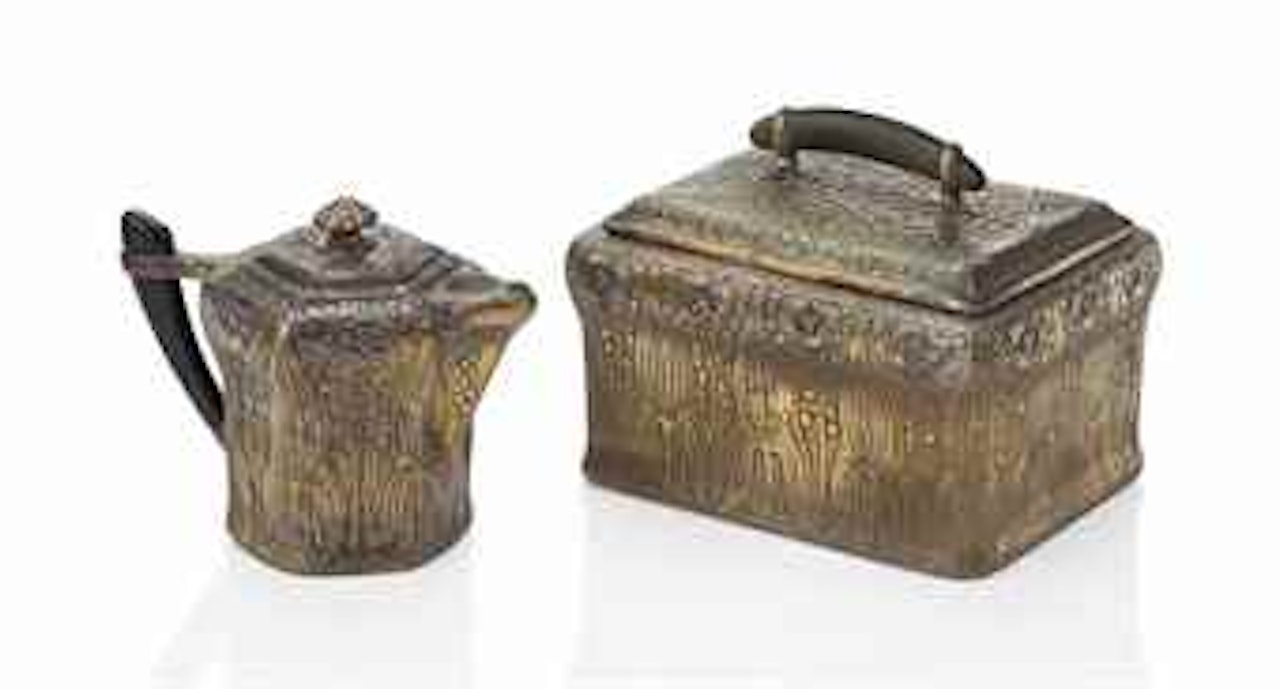 A CIGAR BOX AND LIGHTER by Tiffany Studios