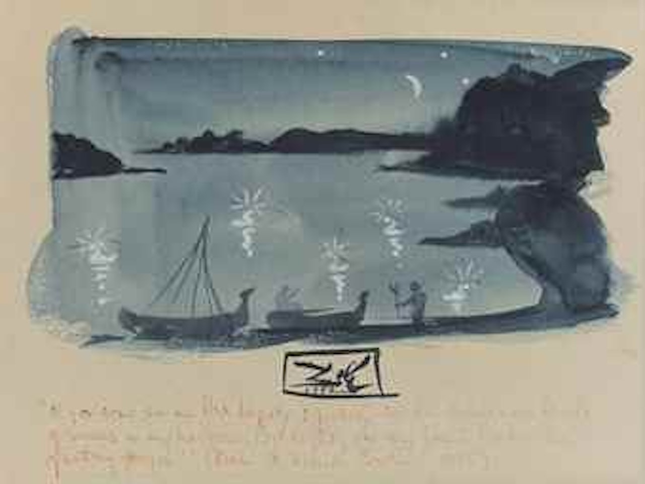 Clair de lune avec cygnes à Port Lligat by Salvador Dali