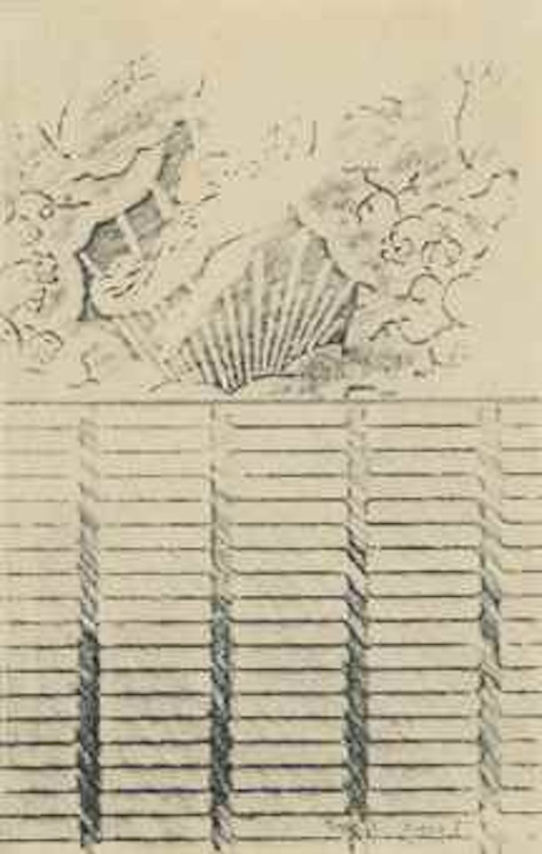The table-cloth in the Atlantic Ocean (projet d'illustration pour "Babylone" de René Crevel) by Max Ernst