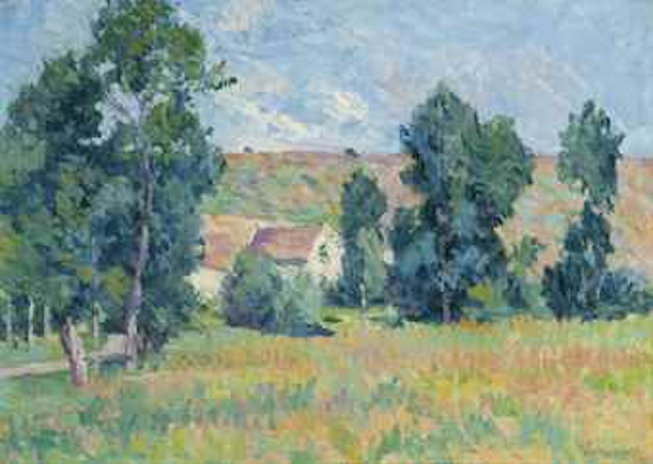 Moulineux, paysage à la ferme by Maximilien Luce