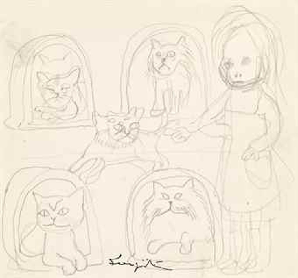 La marchande de chats by Leonard Tsuguharu Foujita