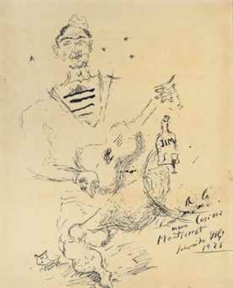 Le marin Enriquet Giro de la famille Dalí jouant de la guitare by Salvador Dali