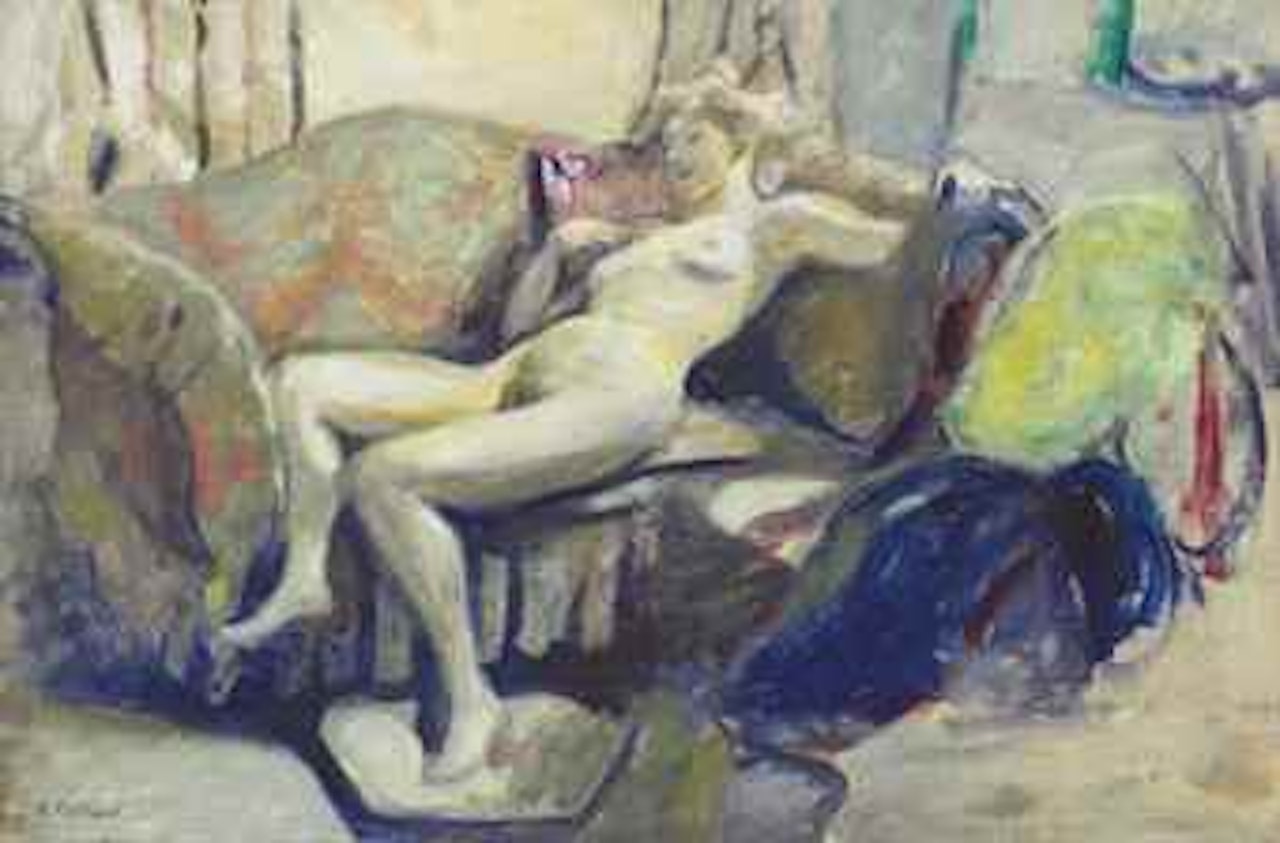Nu étendu sur un canapé by Édouard Vuillard