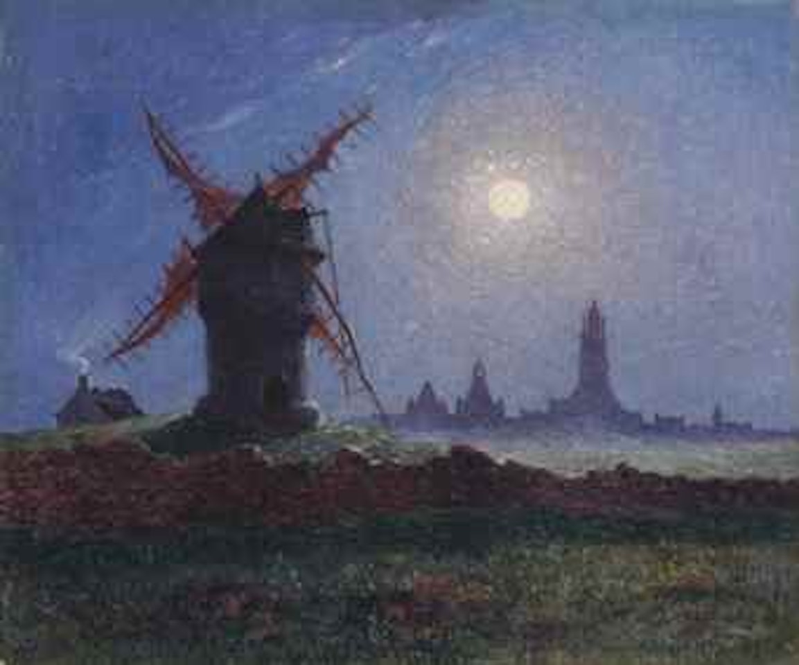 Moulin de la Masse au clair de lune (Bourg de Batz) by Ferdinand du Puigaudeau