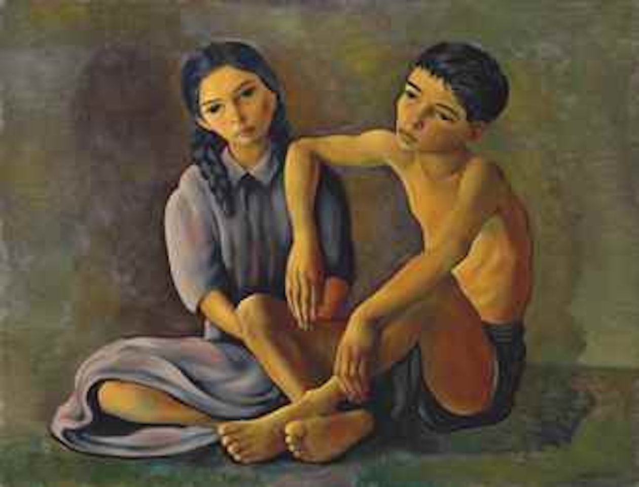 Frère et soeur by Moïse Kisling
