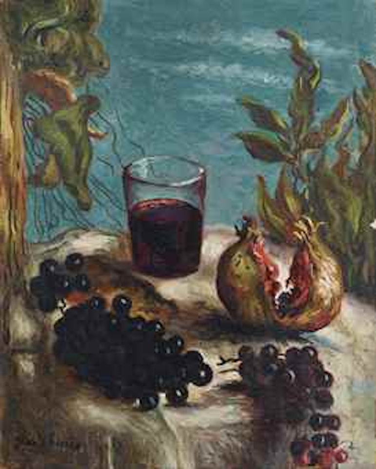 Natura morta con bicchiere di vino by Giorgio de Chirico