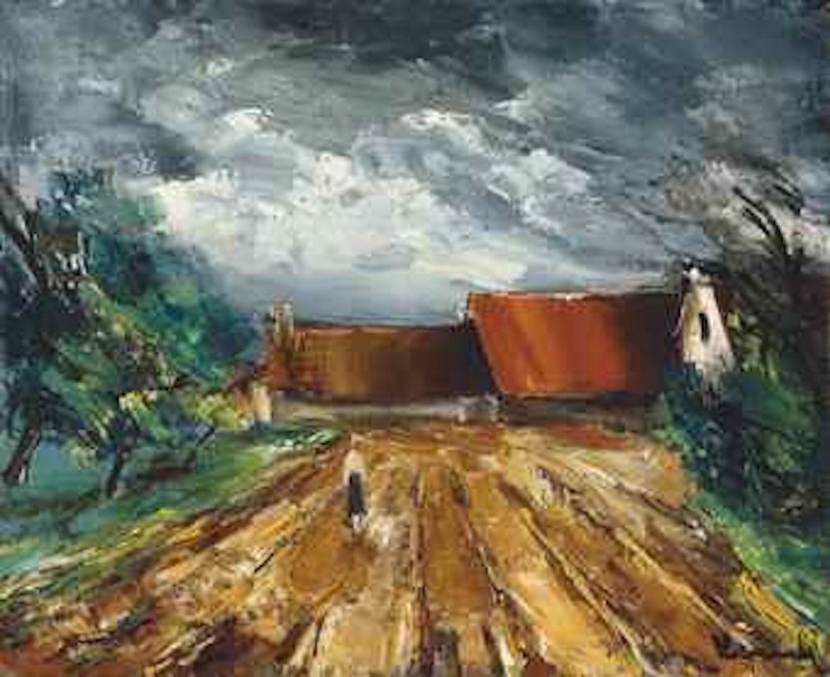 Maisons au bord de la route by Maurice de Vlaminck