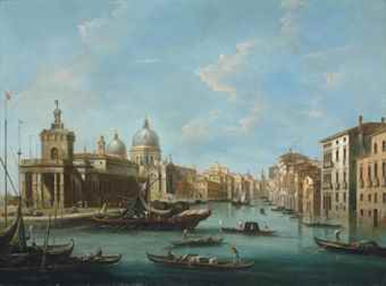 The Grand Canal, Venice, with the Punta della Dogana and Santa Maria della Salute by Giuseppe Bernardino Bison