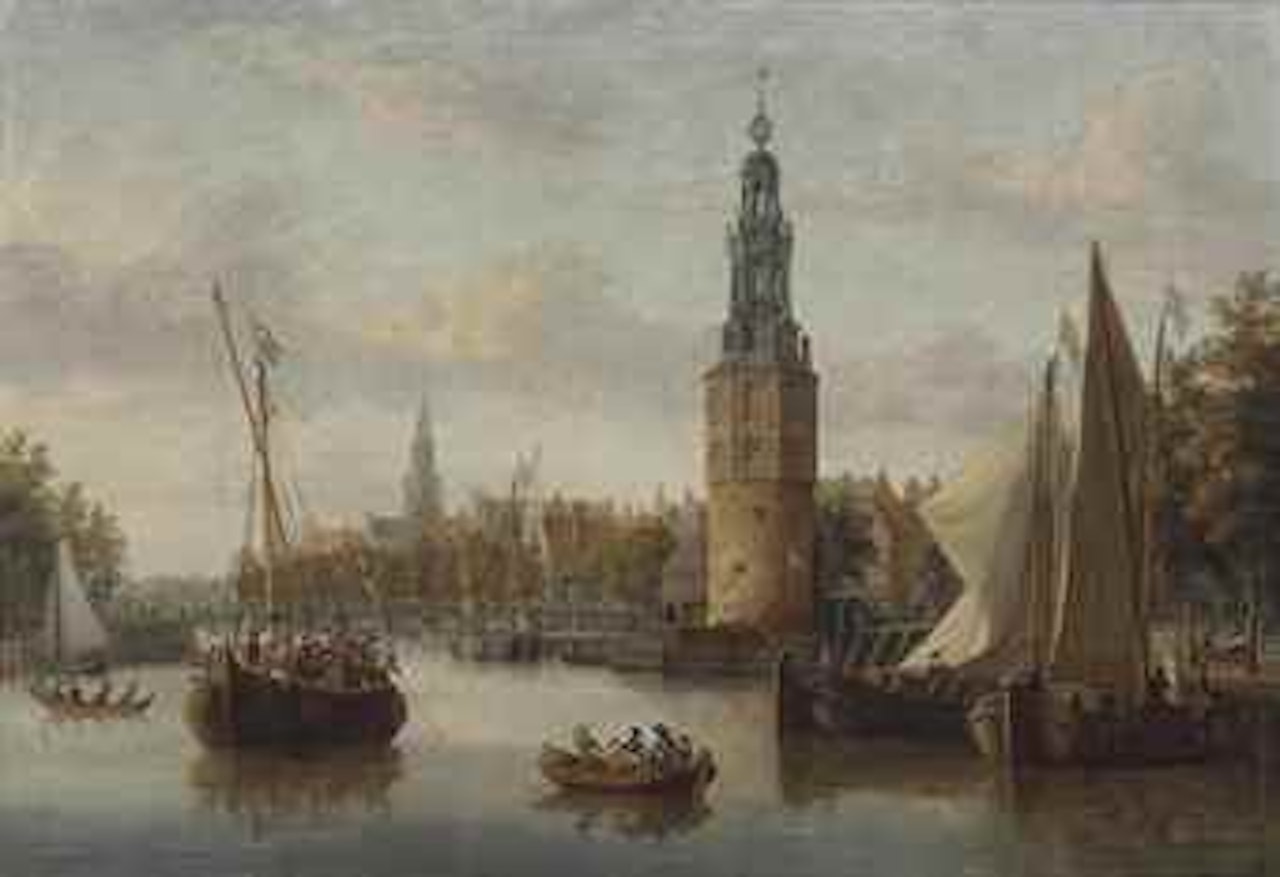 The boarding of the company troops at the Montelbaan Tower, Amsterdam by Abraham Storck