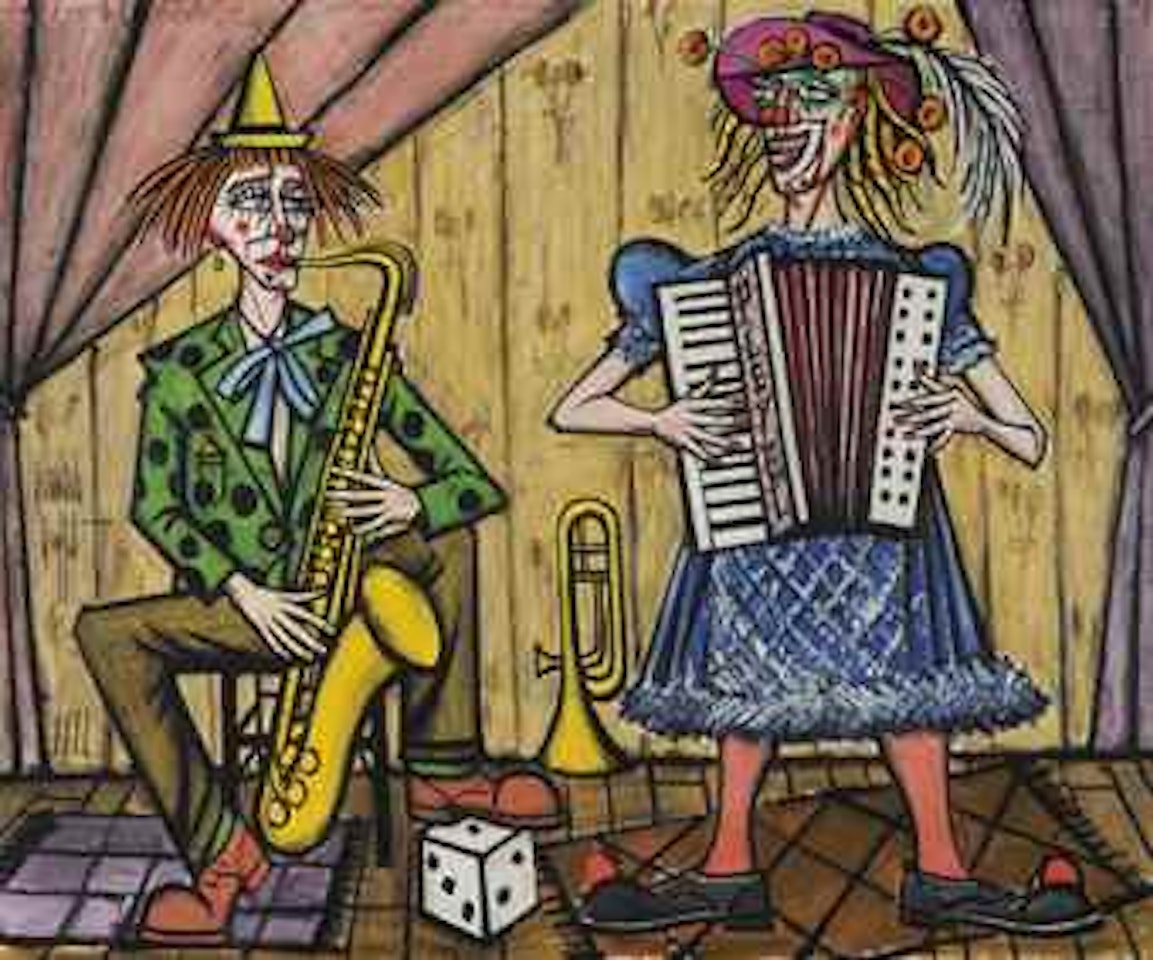 Les clowns musiciens, le saxophoniste by Bernard Buffet