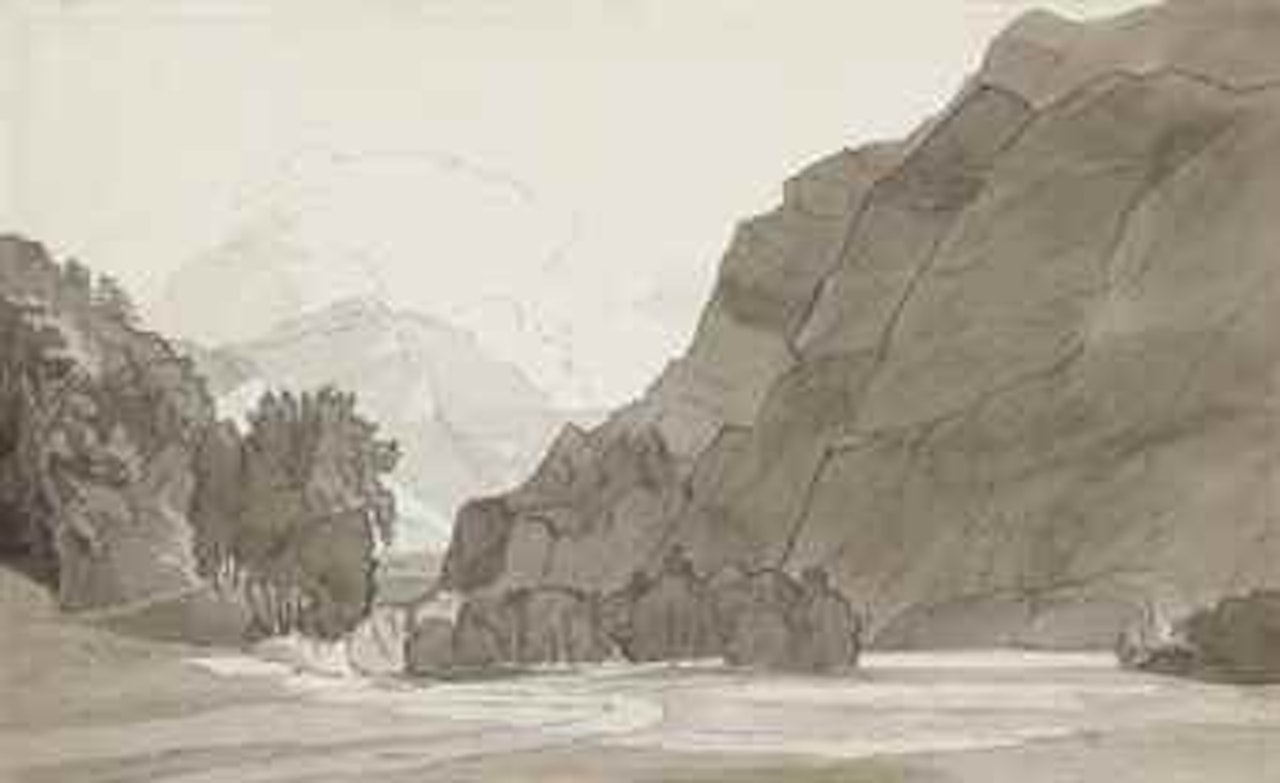 View of the mountains between Wesen and Glaris, Switzerland by Francis Towne
