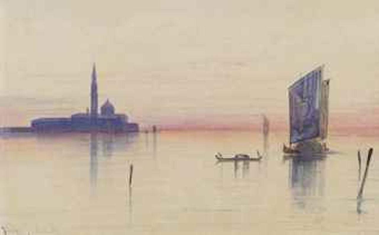 On the lagoon, looking over to San Giorgio Maggiore, Venice, Italy by Edward Lear