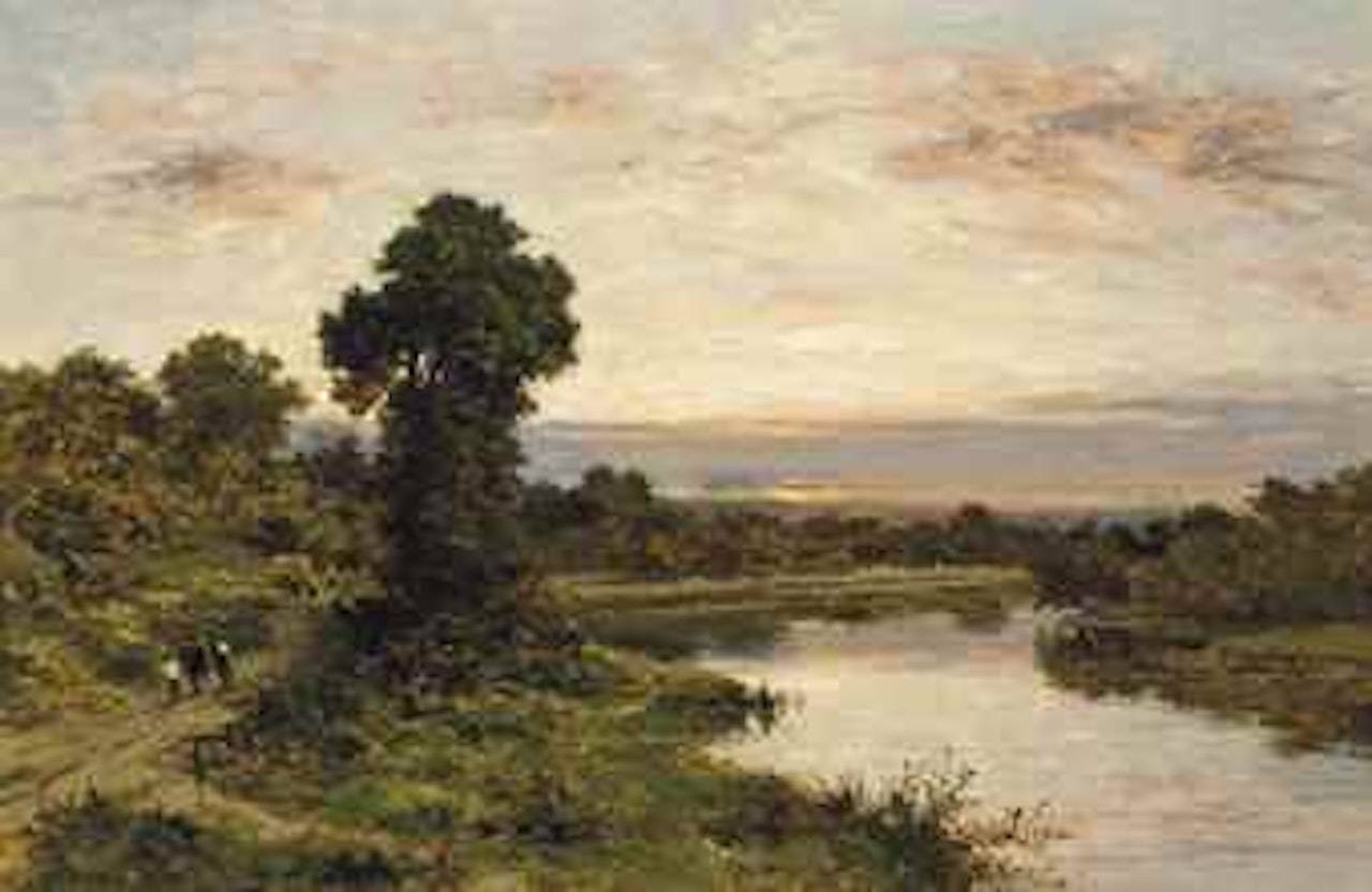 Evening on the Thames at Shillingford by Benjamin Williams Leader
