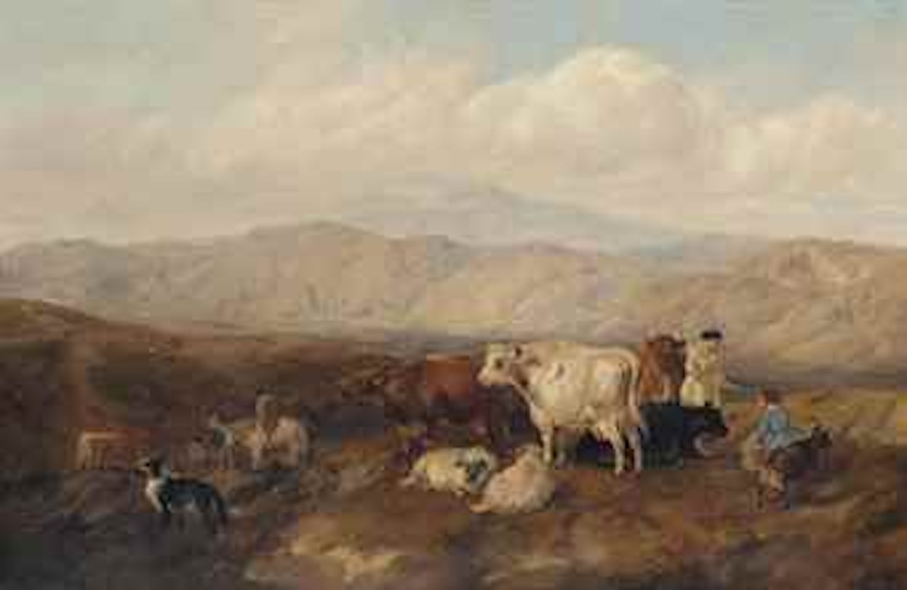 Grazing stock, Cumberland by Thomas Sidney Cooper