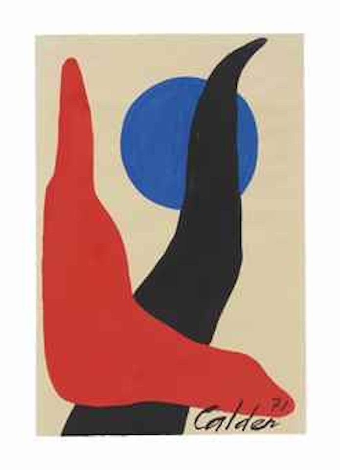 Red Boomerang, Blue Orb by Alexander Calder