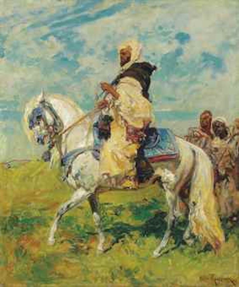 A Chieftan on a White Stallion by Henri Émilien Rousseau