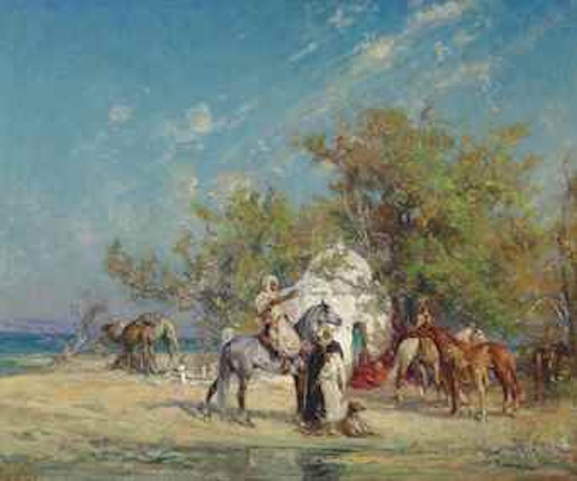 Preparing for the hunt by Henri Émilien Rousseau