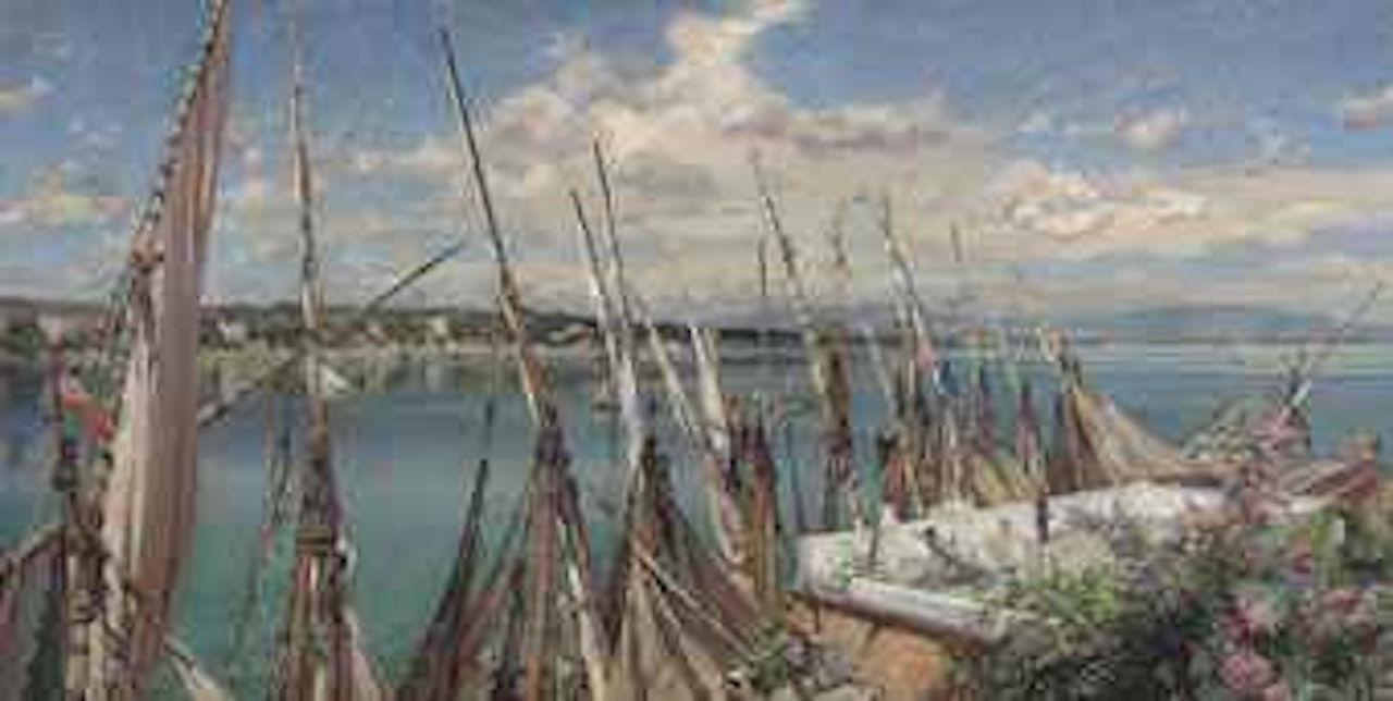 Sails at Porto d'Anzio by Francisco Pradilla Ortiz