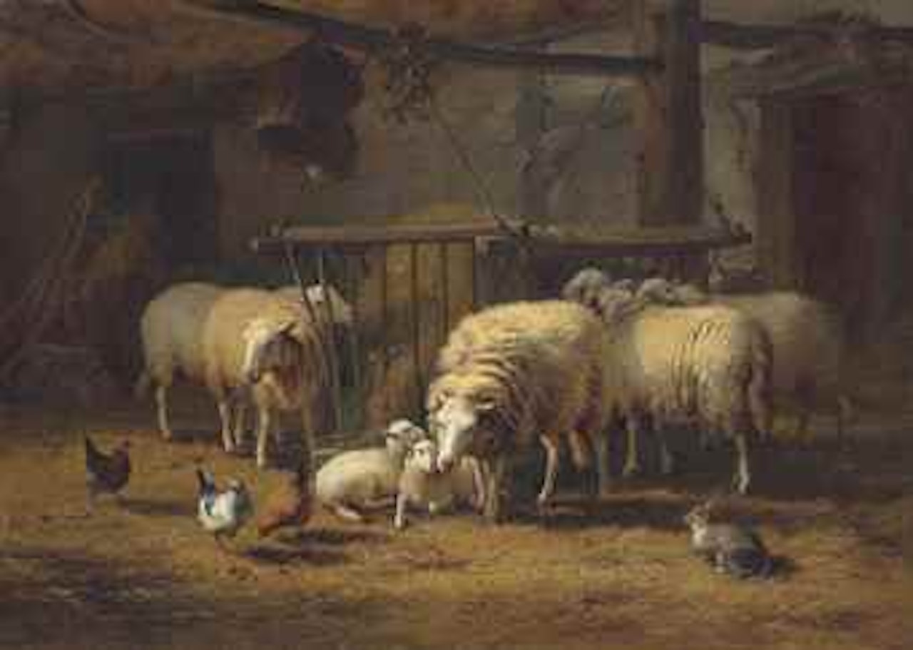 In the Barn by Eugène Joseph Verboeckhoven