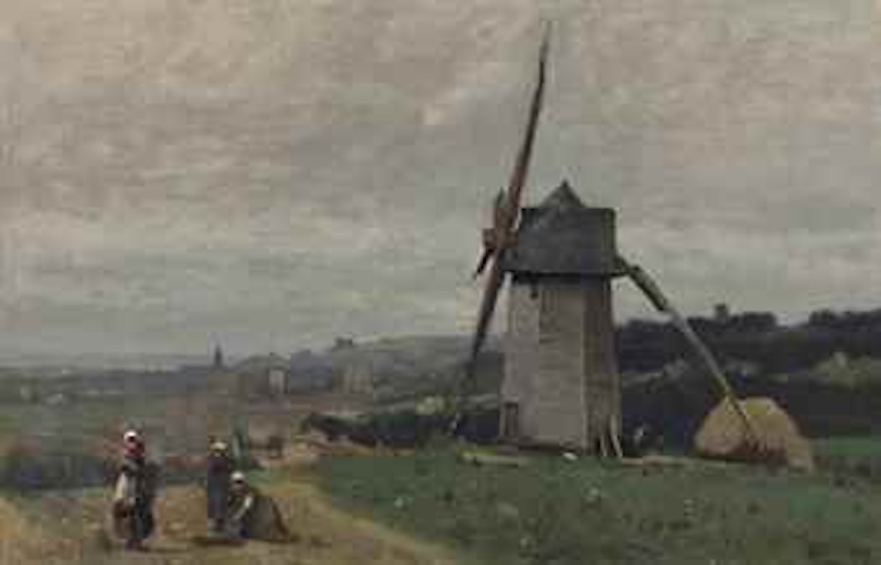 Étretat - un moulin à vent by Jean Baptiste Camille Corot