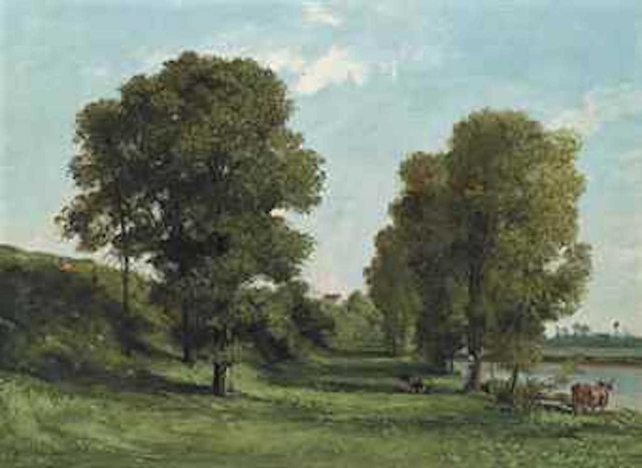 Grands Chênes, bords de l’eau, Port-Berteau by Gustave Courbet