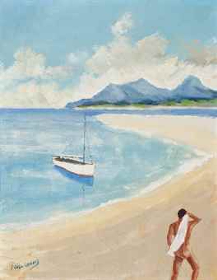 Nude on a beach by Noel Coward