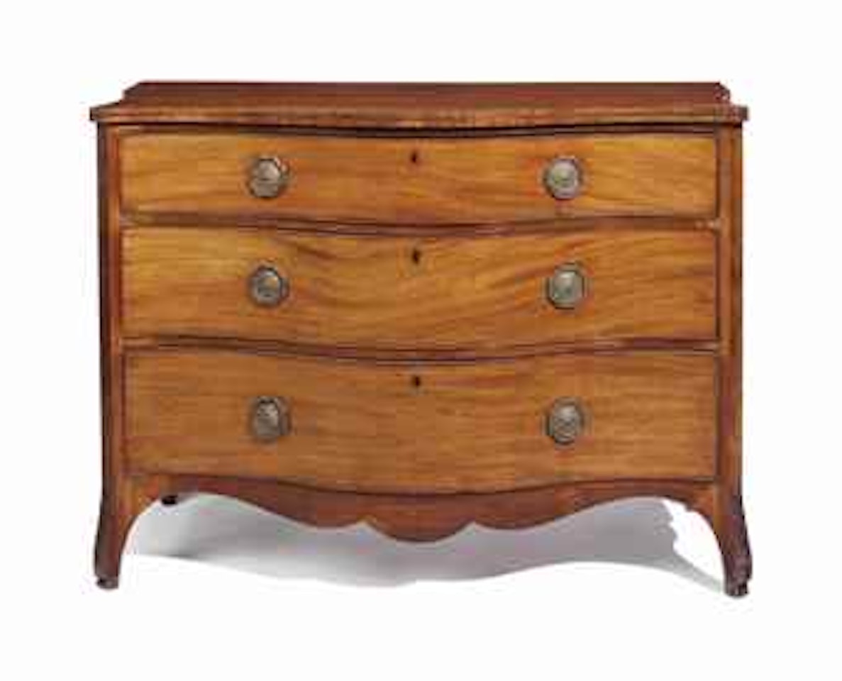 A GEORGE III MAHOGANY CHEST-OF-DRAWERS by Anonymous