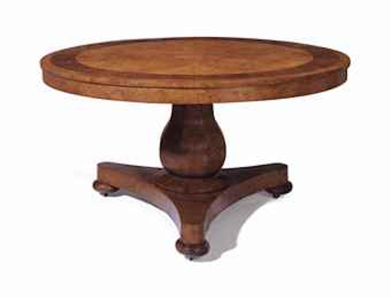 A WILLIAM IV BURR ASH AND BROWN OAK CENTER TABLE by Anonymous