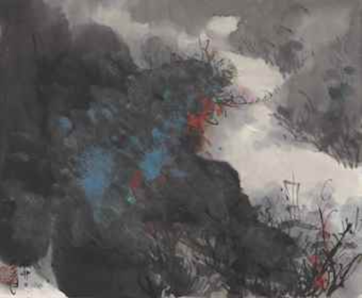 Boat in Splashed-Ink Landscape by Zhang Daqian