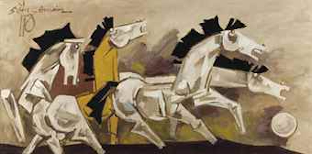 Untitled (Horses) by M.F. Husain