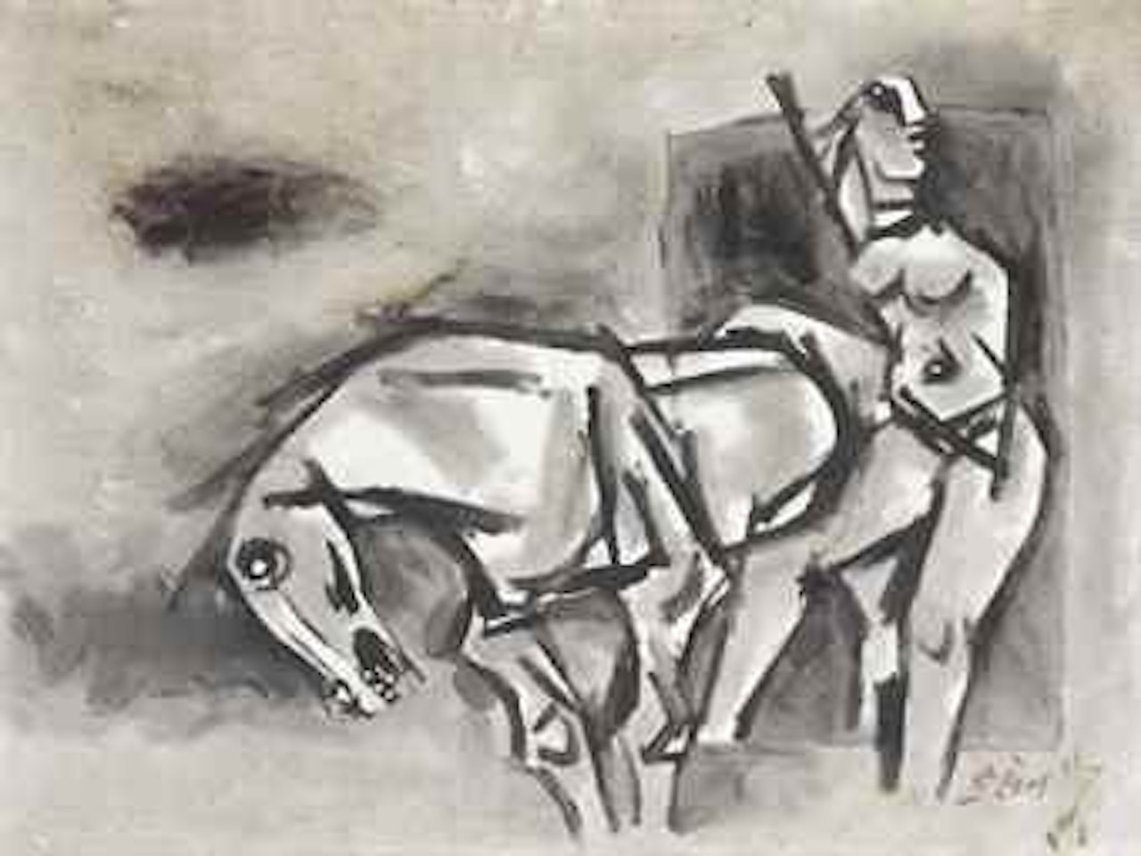 Woman with a Horse by M.F. Husain