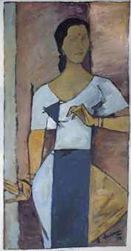 Untitled (Portrait of Indrani); Untitled (Indrani with her Portrait) by M.F. Husain