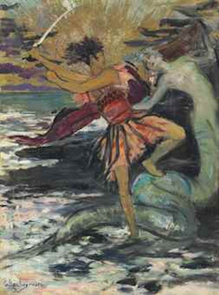 A mermaid and a warrior by Georges Antoine Rochegrosse