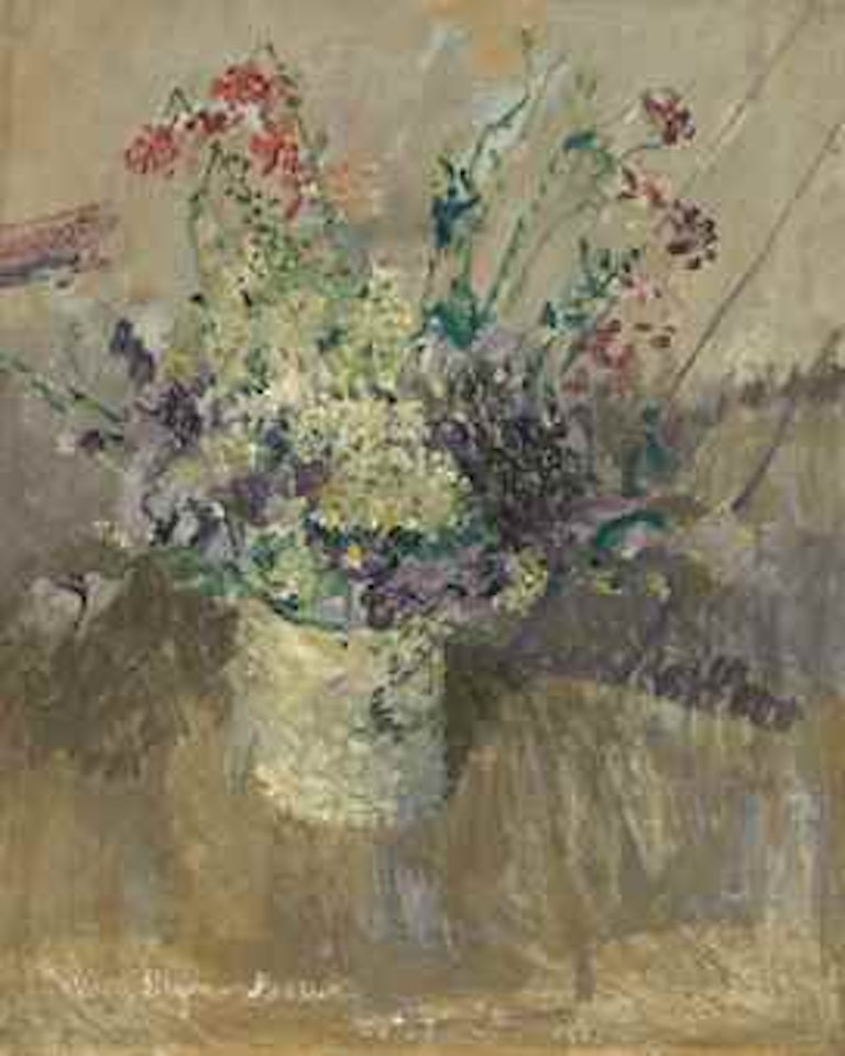 Flowers in a white vase by Walter Richard Sickert