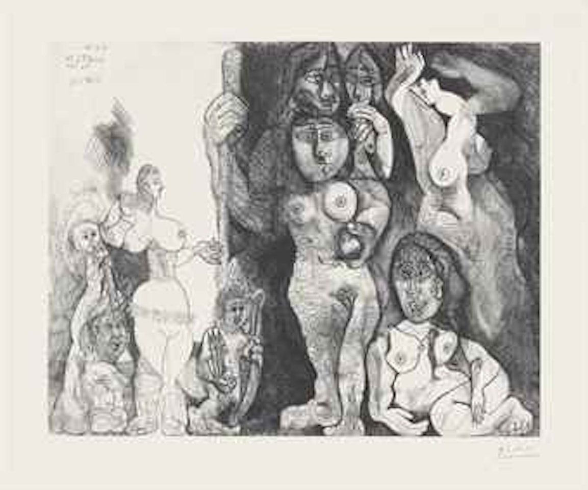 Spectacle, l'amour s'aventurant chez les femmes, from: Series 156 by Pablo Picasso